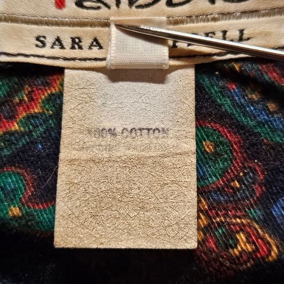 Talbots X Sara Cambell 80s Jeweltone Paisley Button Front Midi Tea Length Dress - Picture 8 of 15